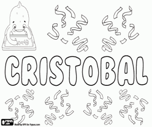 Cristobal, Spanish name coloring page