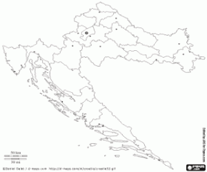 Croatia map coloring page