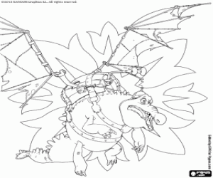 The crocodile dragon Gustav coloring page