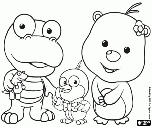 Crong and Loopy with Harry coloring page