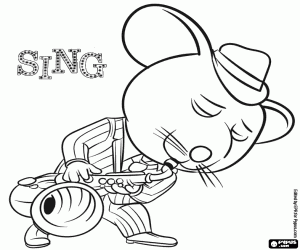The crooner mouse Mike coloring page