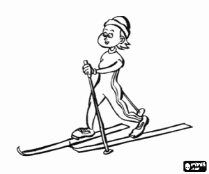 Cross-country skier coloring page