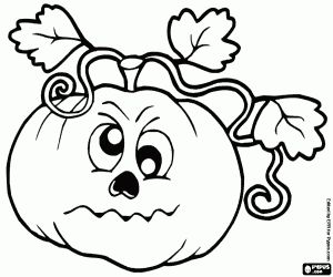 Cross-eyed Halloween Pumpkin coloring page