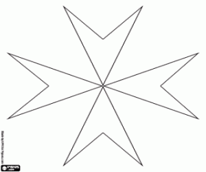 The cross of Malta coloring page