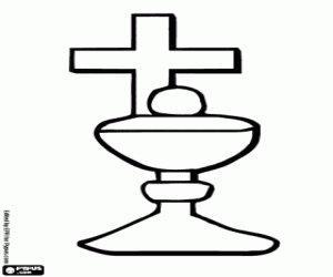 The cross and the sacred vessel coloring page