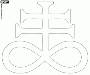 The cross of Satan coloring page
