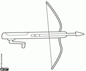 A crossbow, a weapon coloring page