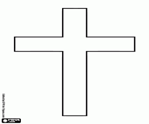 A crucifix, a Christian cross coloring page