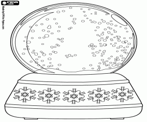 Crystal ball with snowflakes coloring page