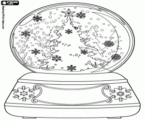 Crystal sphere with snow coloring page