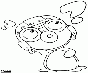 The curious penguin Pororo coloring page