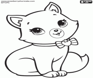 Custard is the kitten of Strawberry Shortcake coloring page