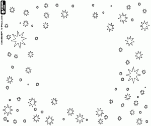 Customizable starry background coloring page