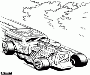 Customized car of Hot Wheels coloring page