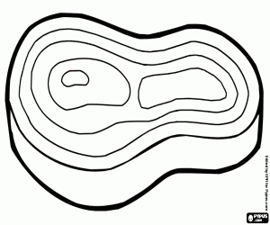 A cut of red meat coloring page