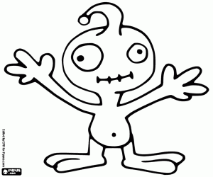 Cute Alien coloring page