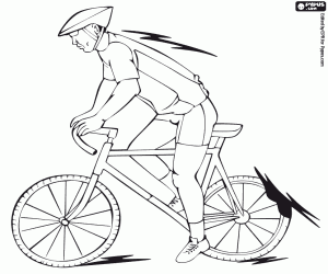 Cycling, second part of a triathlon coloring page