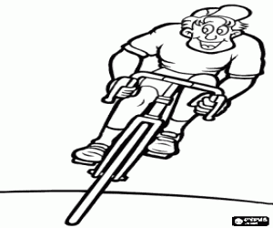 Cyclist in a road race coloring page