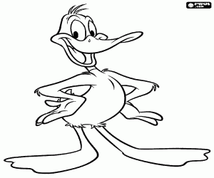 Daffy Duck, a grumpy duck coloring page