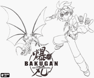 Dan and his Bakugan Drago coloring page