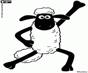 The dance of the sheep Shaun coloring page