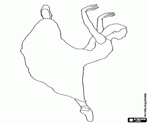 A dancer of contemporary dance coloring page