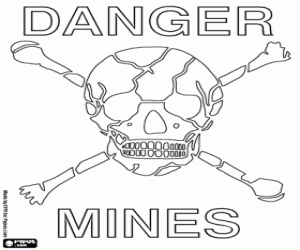 The danger of anti-personnel mines coloring page