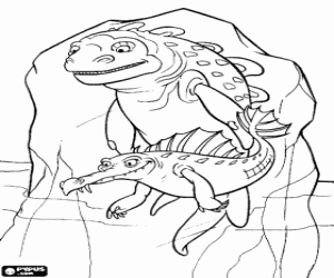 Dangerous reptiles of Ice Age coloring page
