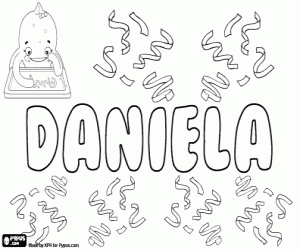 Daniela, woman's name coloring page