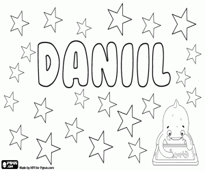 Daniil, russian male name coloring page