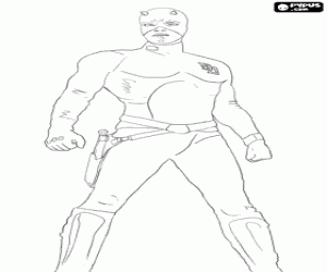 Daredevil, a blind superhero coloring page