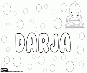 Darja, Czech name coloring page