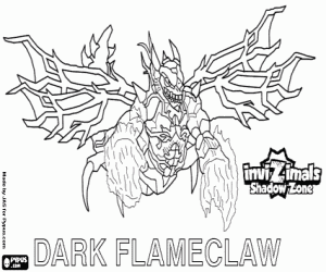 Dark Flameclaw,Invizimal Shadow Zone coloring page