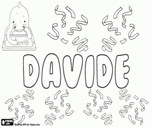 Davide, Italian name coloring page