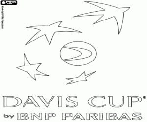 Davis Cup and BNP Paribas logo coloring page