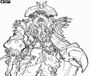 Davy Jones, Pirates of the Caribbean coloring page