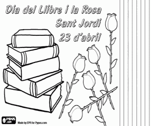 The day of the book and the rose coloring page