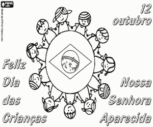 The day of children in Brazil coloring page