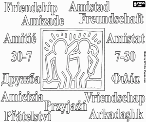 The day of friendship coloring page