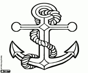 Day of Seafarer, an anchor coloring page