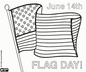 Day of the USA flag coloring page