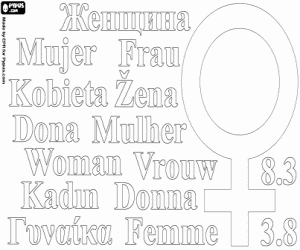 The day of the woman coloring page