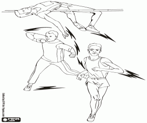Decathlon, 10 athletic disciplines coloring page
