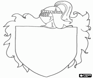Decorate a medieval coat of arms coloring page