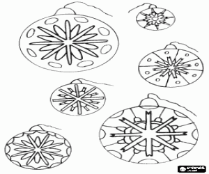 Decorated Christmas balls coloring page