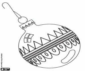 Decorated Christmas bauble coloring page