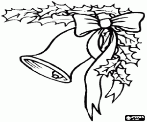 A decorated Christmas bell coloring page