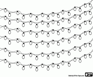 Decoration with lights for Christmas coloring page