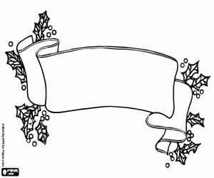 Decorative band with holly coloring page