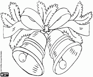 Decorative bells for Christmas coloring page